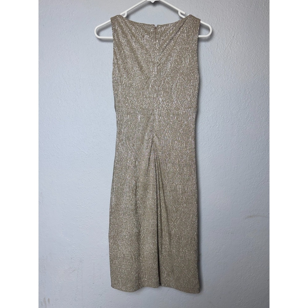 Lauren Ralph Lauren Dress Women's Size 6 Gold Holiday Party Glamour Elegant - Picture 13 of 16